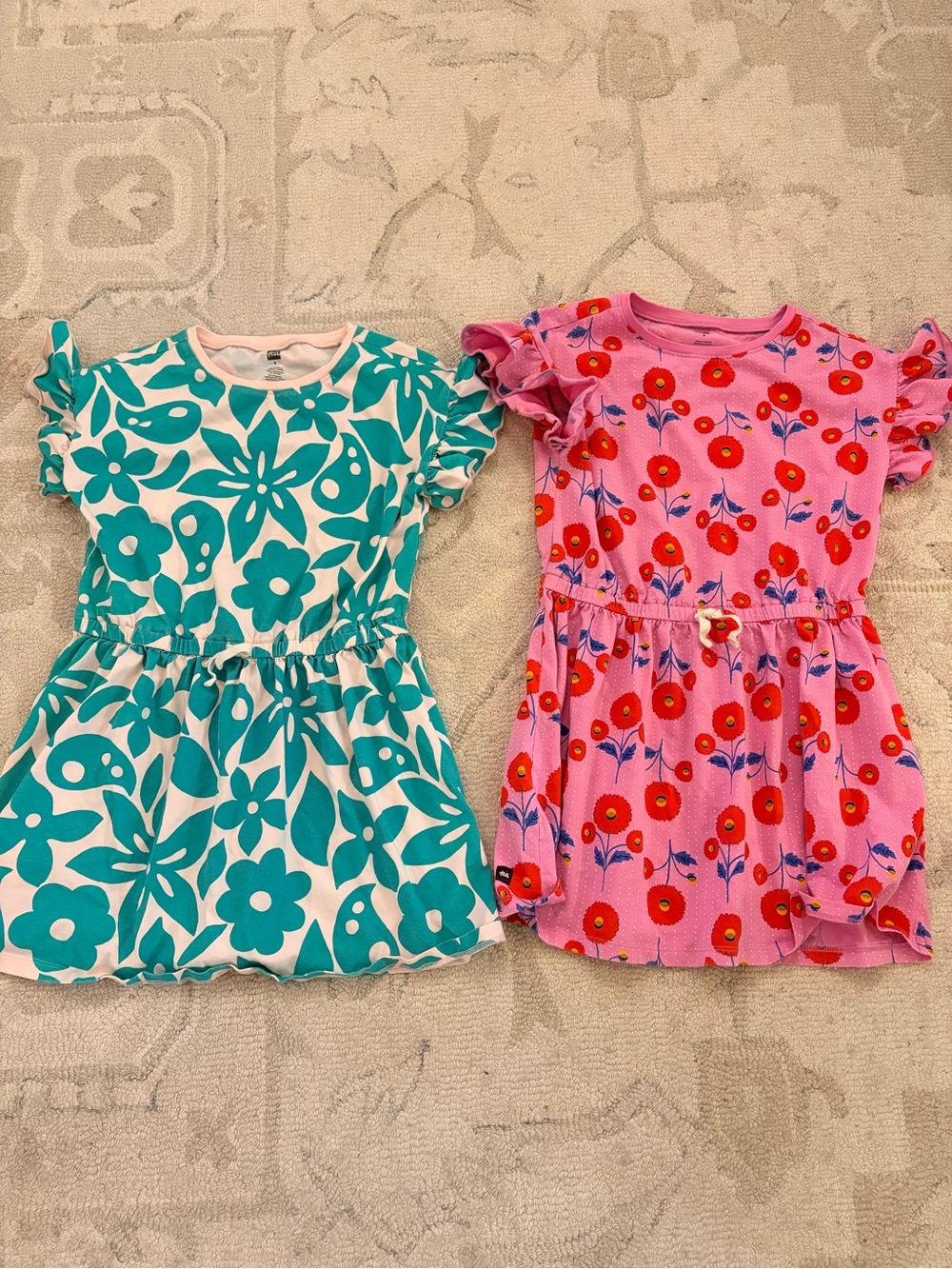 Tea Collection Girls Pink Floral Dress Bundle - Size 8